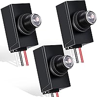 Flutesan 3-Pack Dusk to Dawn Photocell Sensors 120-277V - Waterproof Outdoor Light Switches for Post Lamps & Fixtures