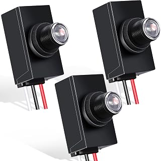 Flutesan 3-Pack Dusk to Dawn Photocell Sensors 120-277V - Waterproof Outdoor Light Switches for Post Lamps & Fixtures