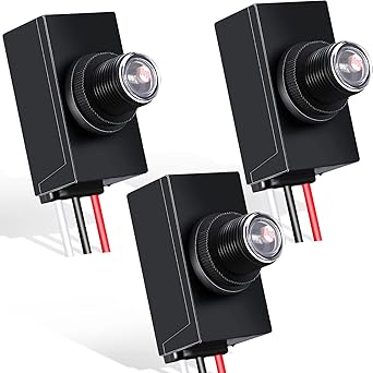 120v Ac Dusk to Dawn Sensor for Outdoor Lighting Photoelectric Switch Photocell Light Sensor Hardwired Post Eye Light Control Most Outdoor Lamp Fixtures Bulbs, 3 Pieces