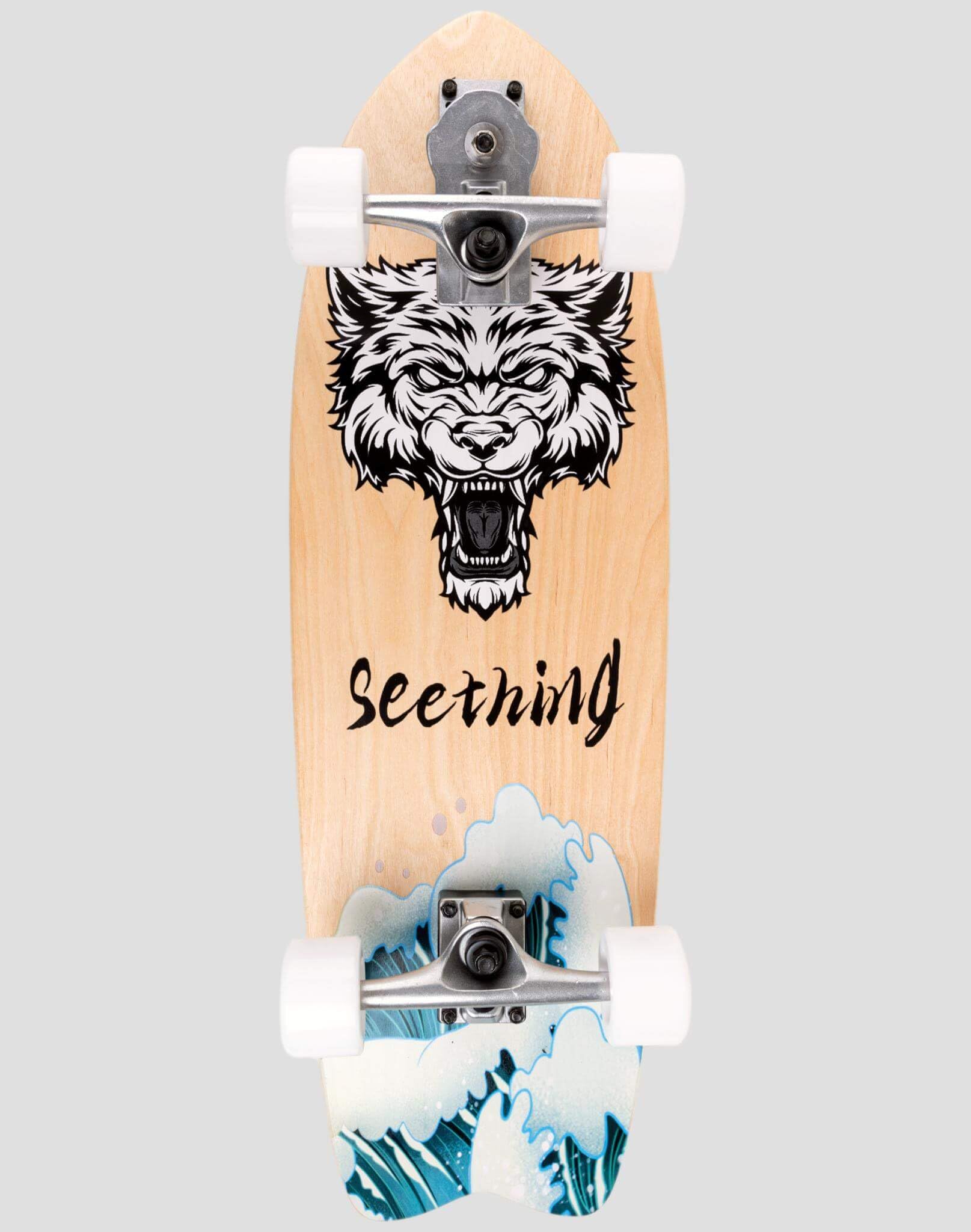 Surfskate Surf Lion theLongboarder: Surf Skate - Carving, Bombeo y Diversión en Las Calles - Tabla 29"x10" (75 x 25 cm), Ejes S7, Ruedas 65x43mm 78A, ABEC-5 - Completo y Listo para Usar