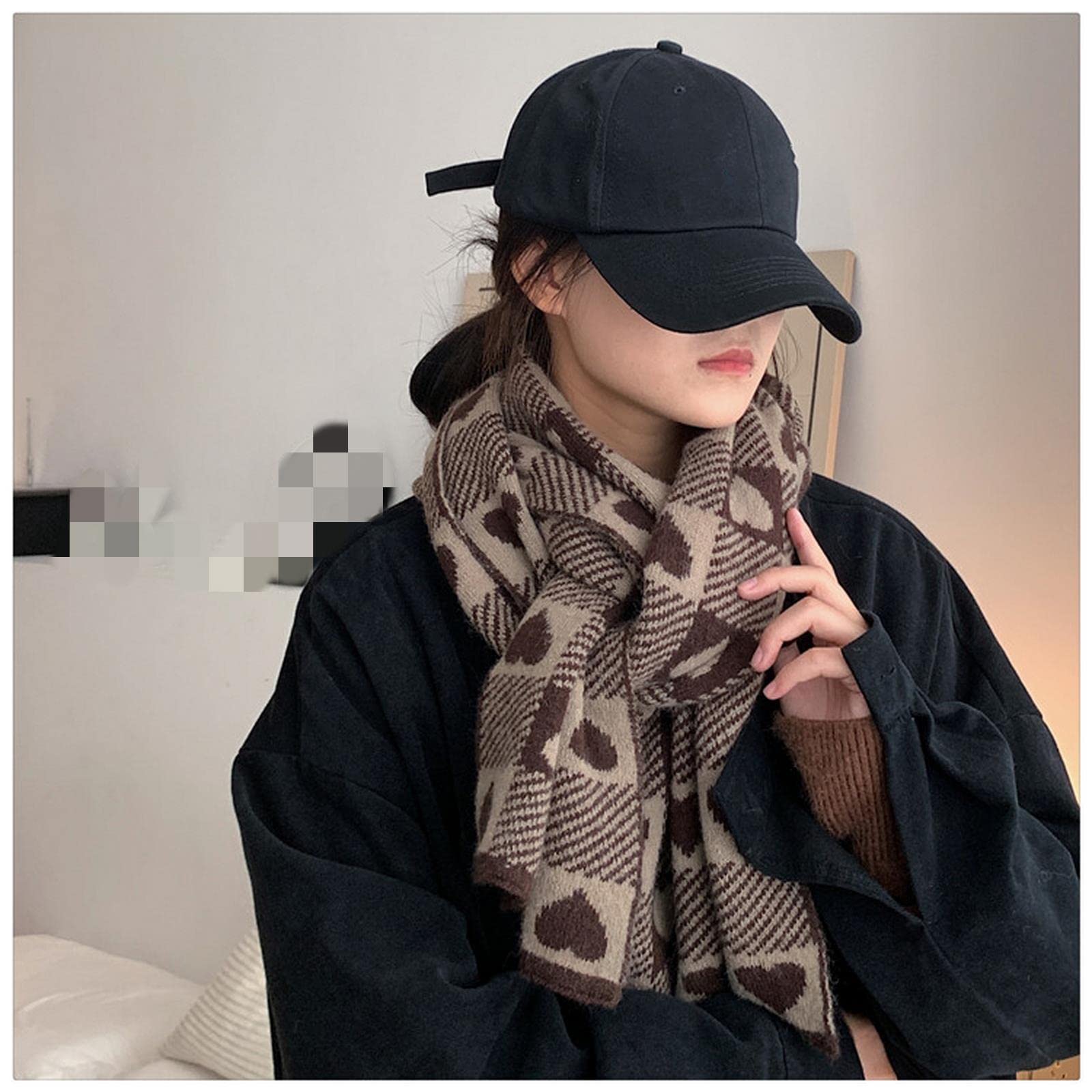 MOGSA Bufandas Mujer Bufanda Invierno Salvaje Otoño e Invierno Espesado Mantener Caliente Imitación Cachemira Largo Chal