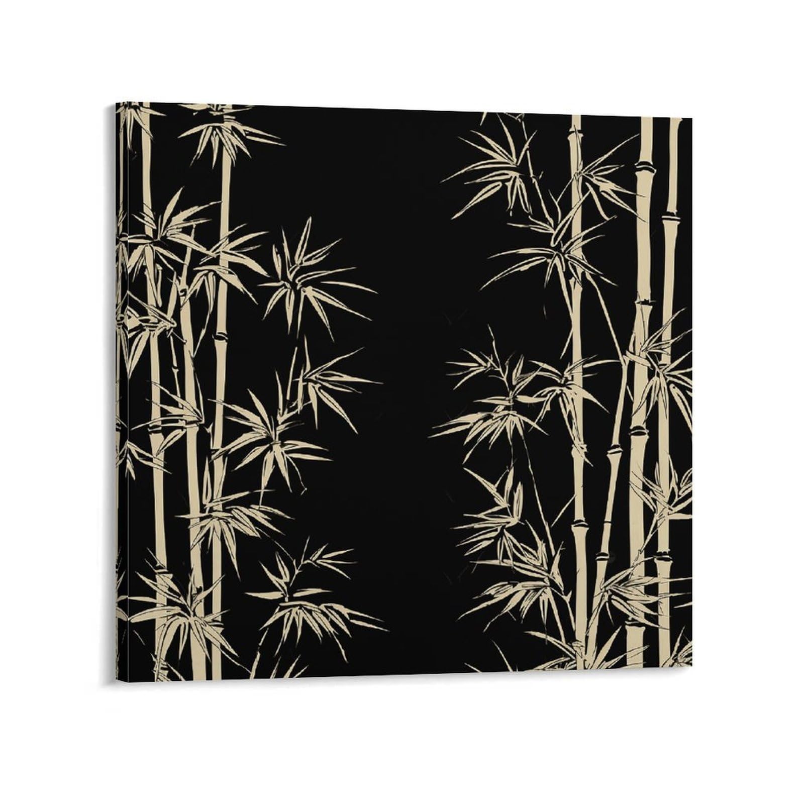 KLOPH Asian Bamboo Canvas Wall Art for Living Room 08x8inch Modern Artwork Painting for Bathroom Hanging Canvas Prints Aesthetic Wallart for Bedroom Kitchen Office Wall Decor
