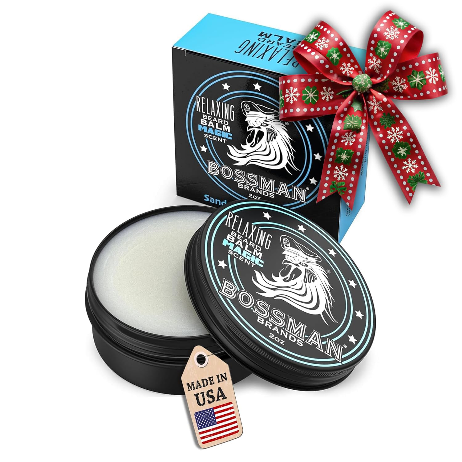 Bossman Relaxing Beard Balm for Men (Magic Scent) – Tames, Relaxes, Thickens & Softens for Ultimate Beard Care – Made in USA