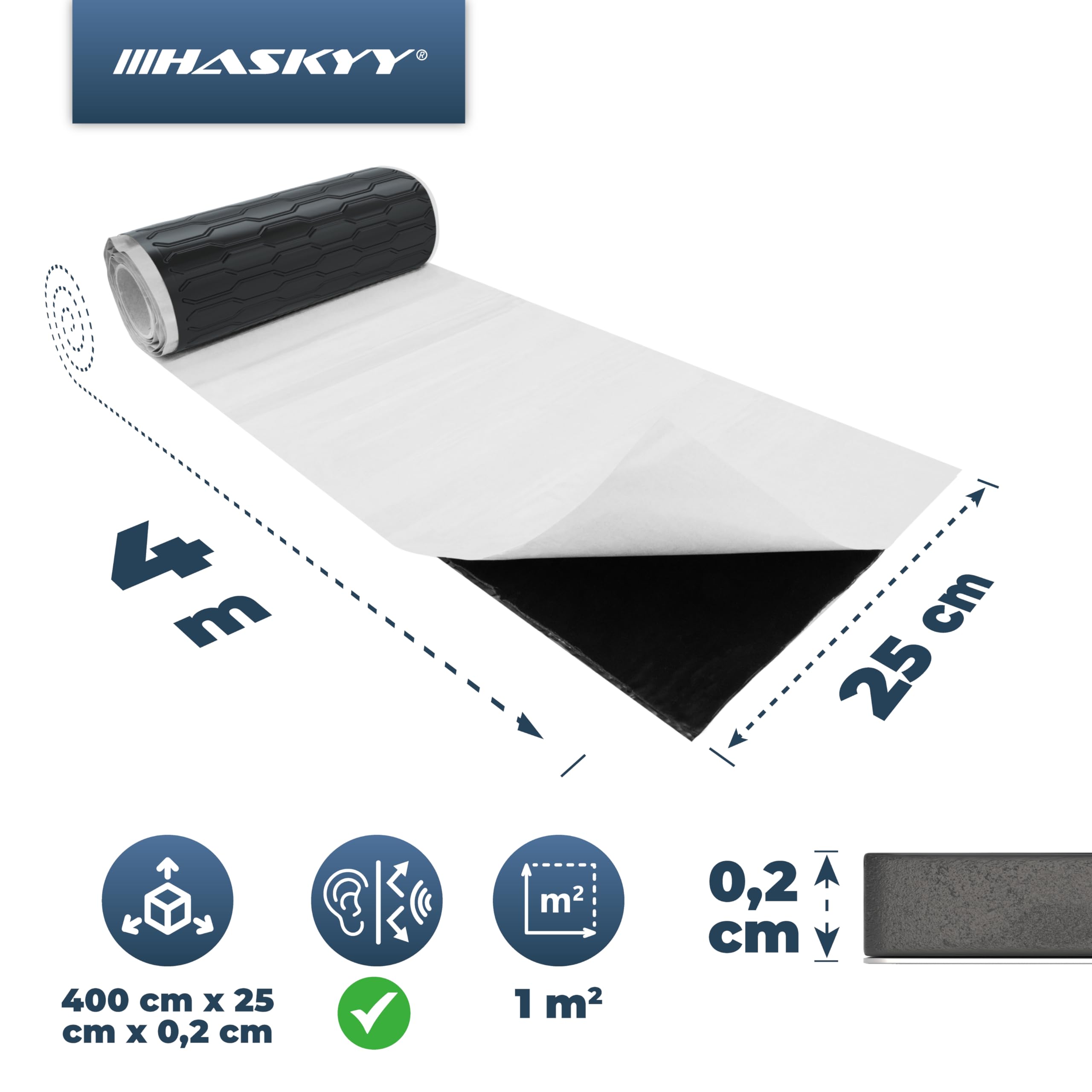EVAFLOOR Zelfklevende warmte-isolatie, 250 x 50 cm, 10 mm dik, voor auto, perfect voor auto's, bestelwagens en campers (verpakking 2