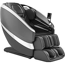 Real Relax Dual Core S Track Massage Chair,Full Body Recliner with Zero Gravity,Rocking Function,Back and Calf Heating,12 Auto Modes,Bluetooth,Foot Roller,Home or Office Use,Gray and Black