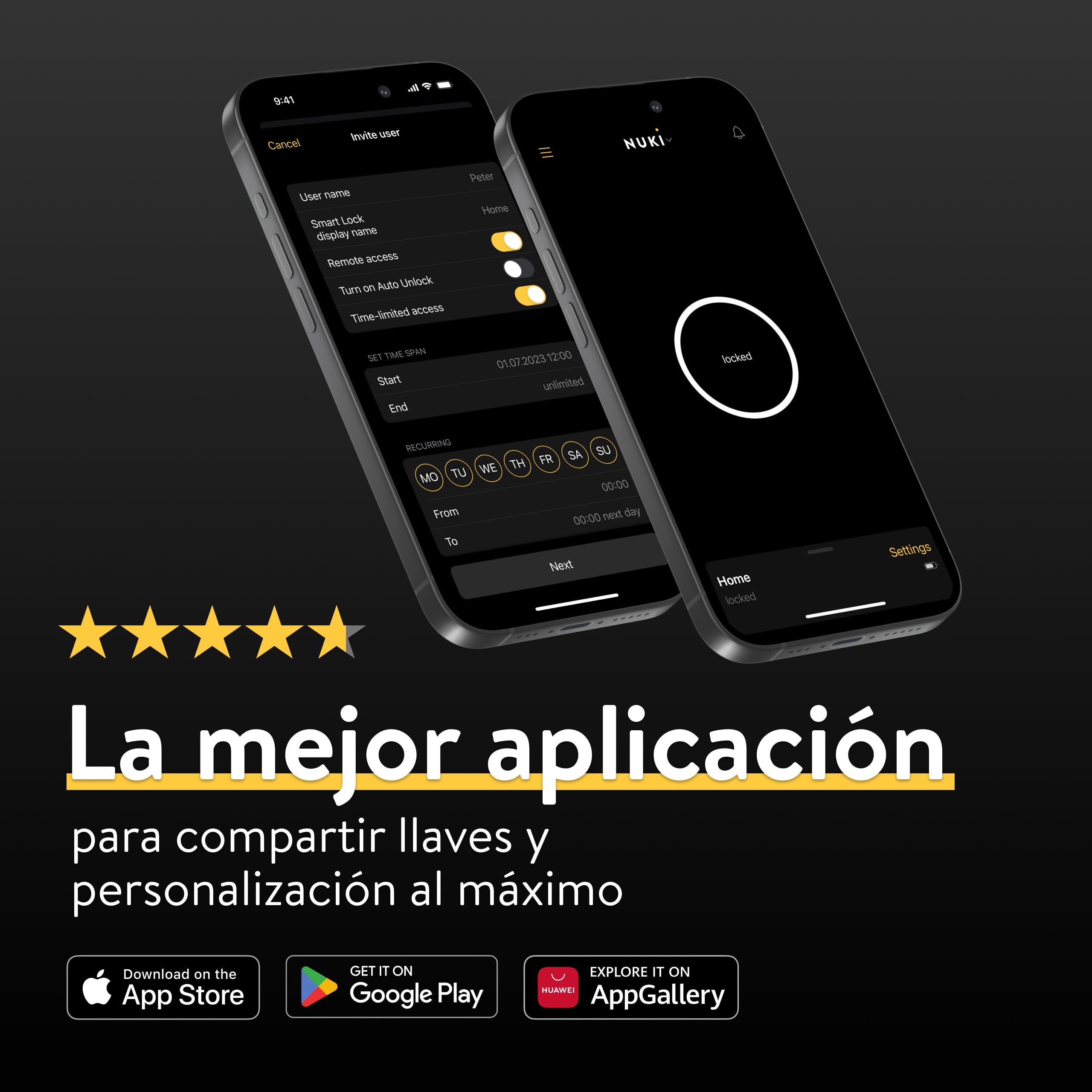 Nuki Smart Lock Pro con Bluetooth, WiFi & Matter, Integración sencilla en el Smart Home, Cerradura electrónica para cierre remoto, instalación fácil y adaptable sin cambio de cilindro