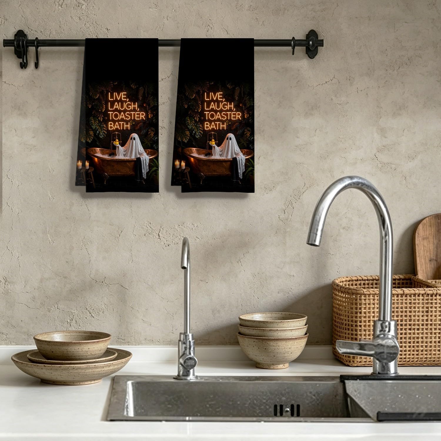 Gothic Halloween Bathroom Hand Towels 16x24 Inch