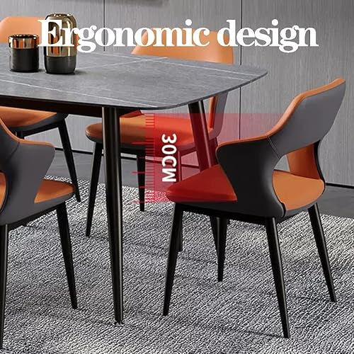 Miniatura 5 de Accent Chair, Living Room Dining Chairs PU Leather Modern Side Tub Chair with Curved Back Thick Soft Padded Seat