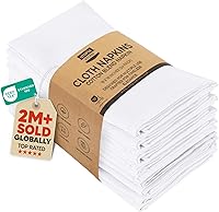 Vista 37 de 12 servilletas de Utopia de tela de alta calidad, 60% algodón, 40% poliéster, suaves y duraderas, bordes fabricados por expertos, generoso