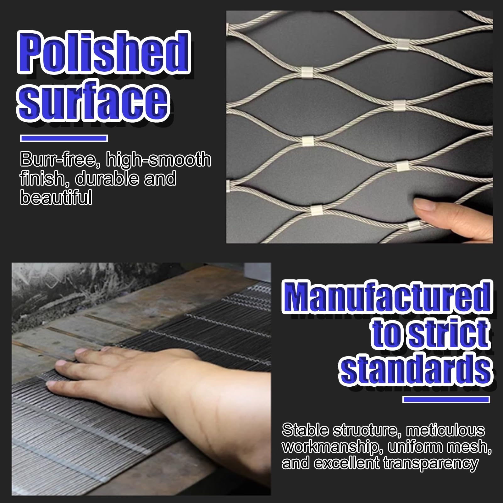 Rete di sicurezza flessibile in metallo resistente, griglia di sicurezza multiuso, per balconi e scale, 6 x 0,7 m, pannello di protezione per animali domestici e bambini, soluzione di sicurezza