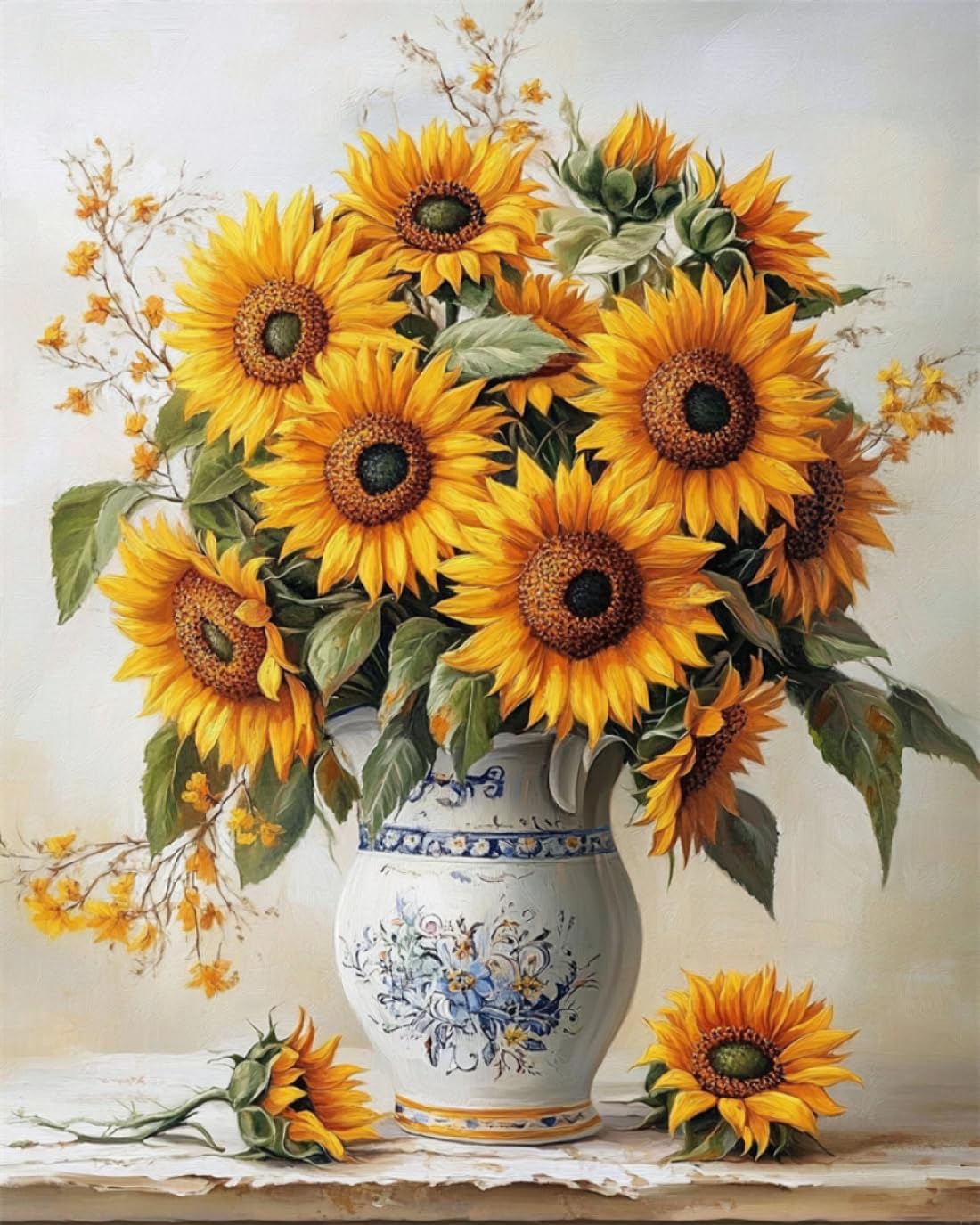 RKFLGEW Kit De Bordado De Cuentas DIY Flor De Girasol De Fantasía Kits De Bordado,Punto De Cruz Con Cuentas,Pintura Con Cuentass En 3D,Manualidades 30x40cm