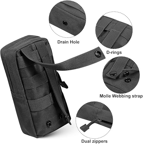 Miniatura 2 de Gogoku Paquete de 4 bolsas Molle tácticas Molle Bolsas Compactas Utilidad EDC Riñonera Pack