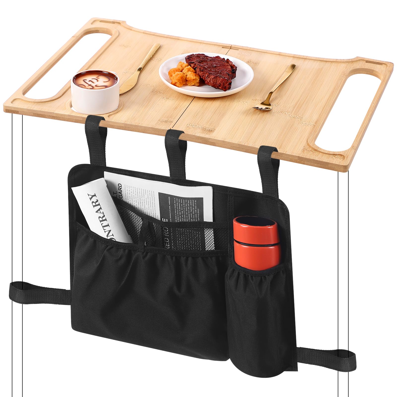 Photo 1 of Tray and Bag for Folding Walkers, Mobility Tray Table, Multi Pockets Walker Basket for Seniors Detachable with Cup Holder, Foldable Walker Accessories for Elderly, Fits Most Standard Walkers