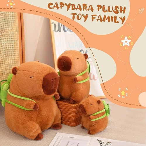 Miniatura 5 de PUPUPANDA Capybara - Peluche de animales de peluche, adorable juguete de peluche de Capybara con mochila de tortuga extraíble, juguete suave y