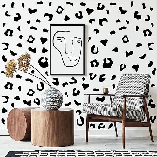 360 calcomanías de guepardo negro con estampado de animales, guepardo, leopardo, papel tapiz removible, calcomanías de pared de vinilo para