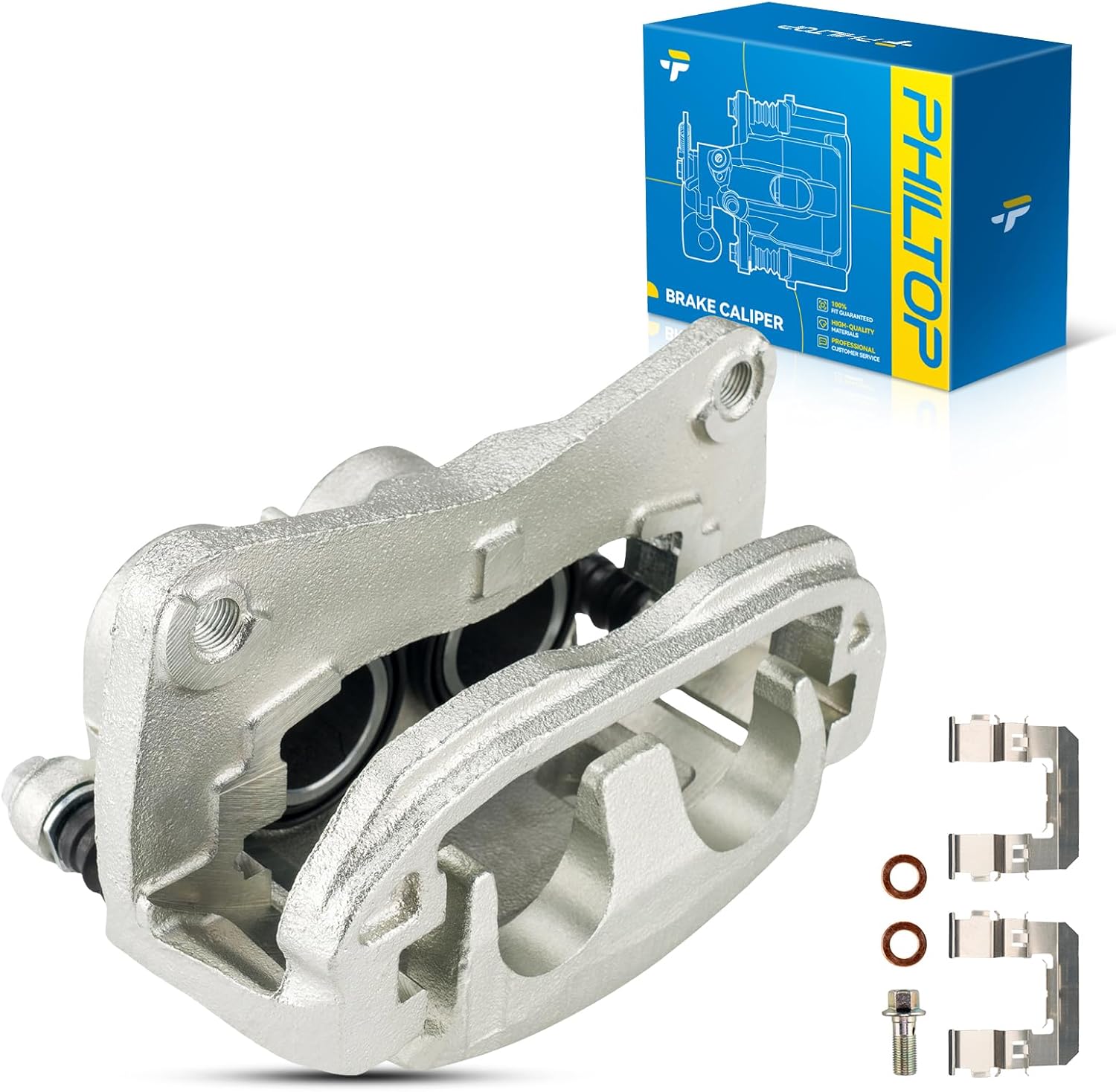 PHILTOP Brake Caliper Front Left Compatible with 2003-2018 Subaru Forester, 2002-2014 Subaru Outback, 2002-2014 Legacy, 2013-2015 XV Crosstrek, 2016-2017 Crosstrek, 2003-2014 Impreza, 19-B2683