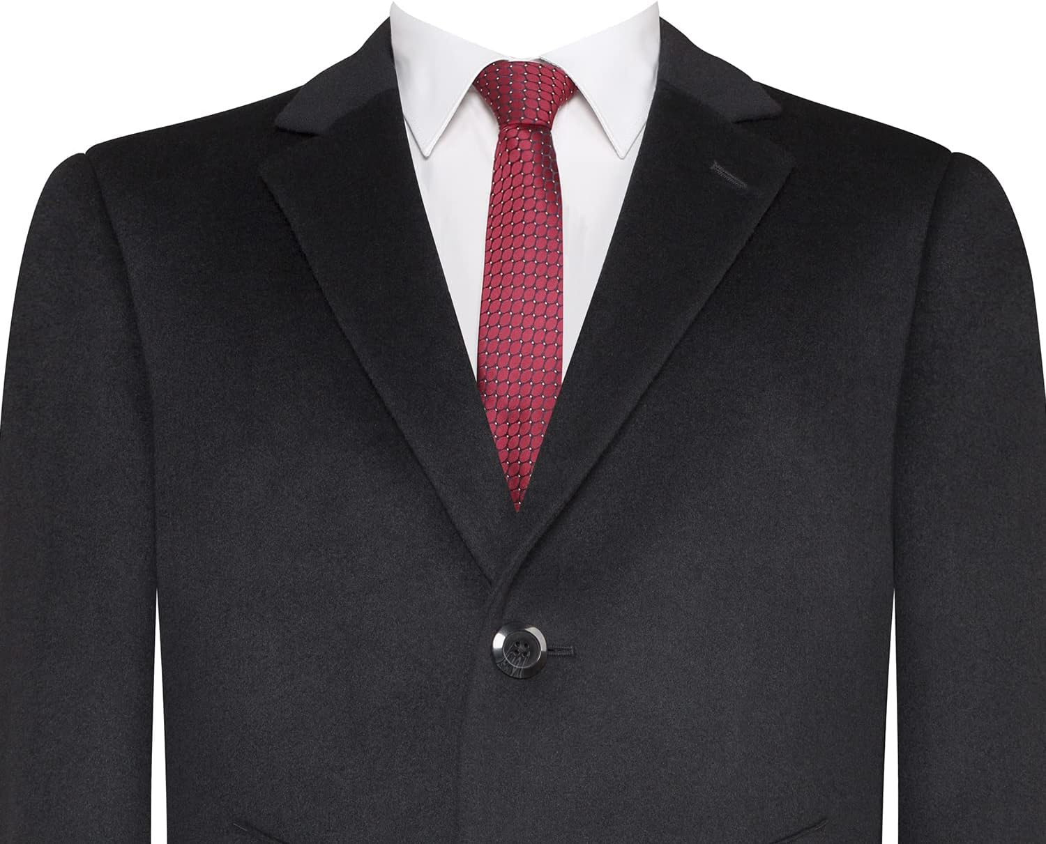 AMY ZHU Men's Wool Blend Classic Fit Long Peacoat Winter Jacket Overcoat