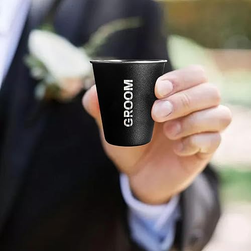 Miniatura 7 de PartyGifts&beyond 7 vasos de chupito para despedida de soltero de 2 onzas de acero inoxidable para padrinos de boda