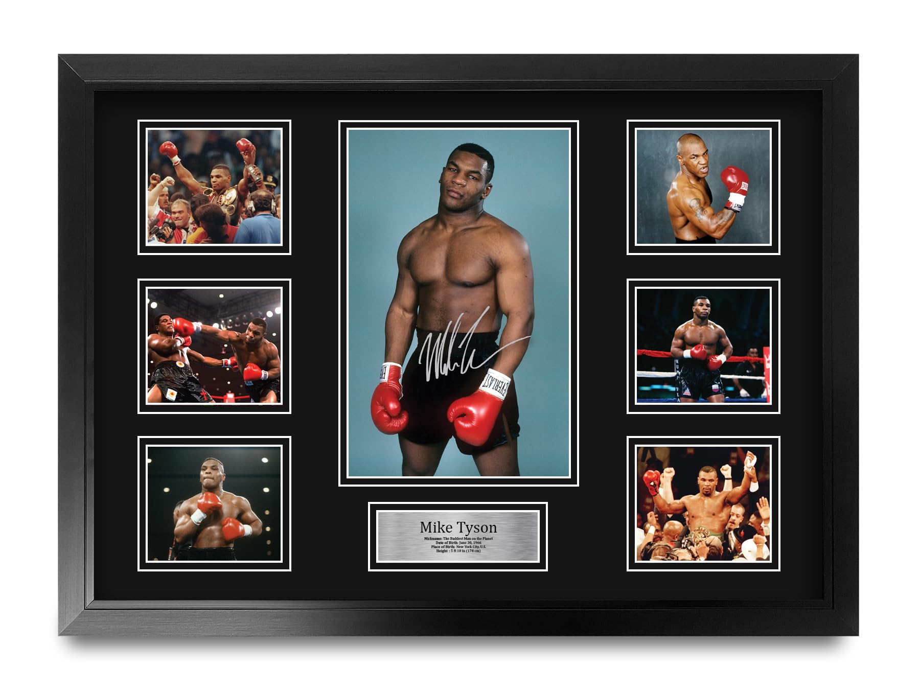 HWC Trading Mike Tyson Geschenke Gedrucktes Signiertes Autogramm Foto für Fans von Boxsport Memorabilien - A2 Gerahmt
