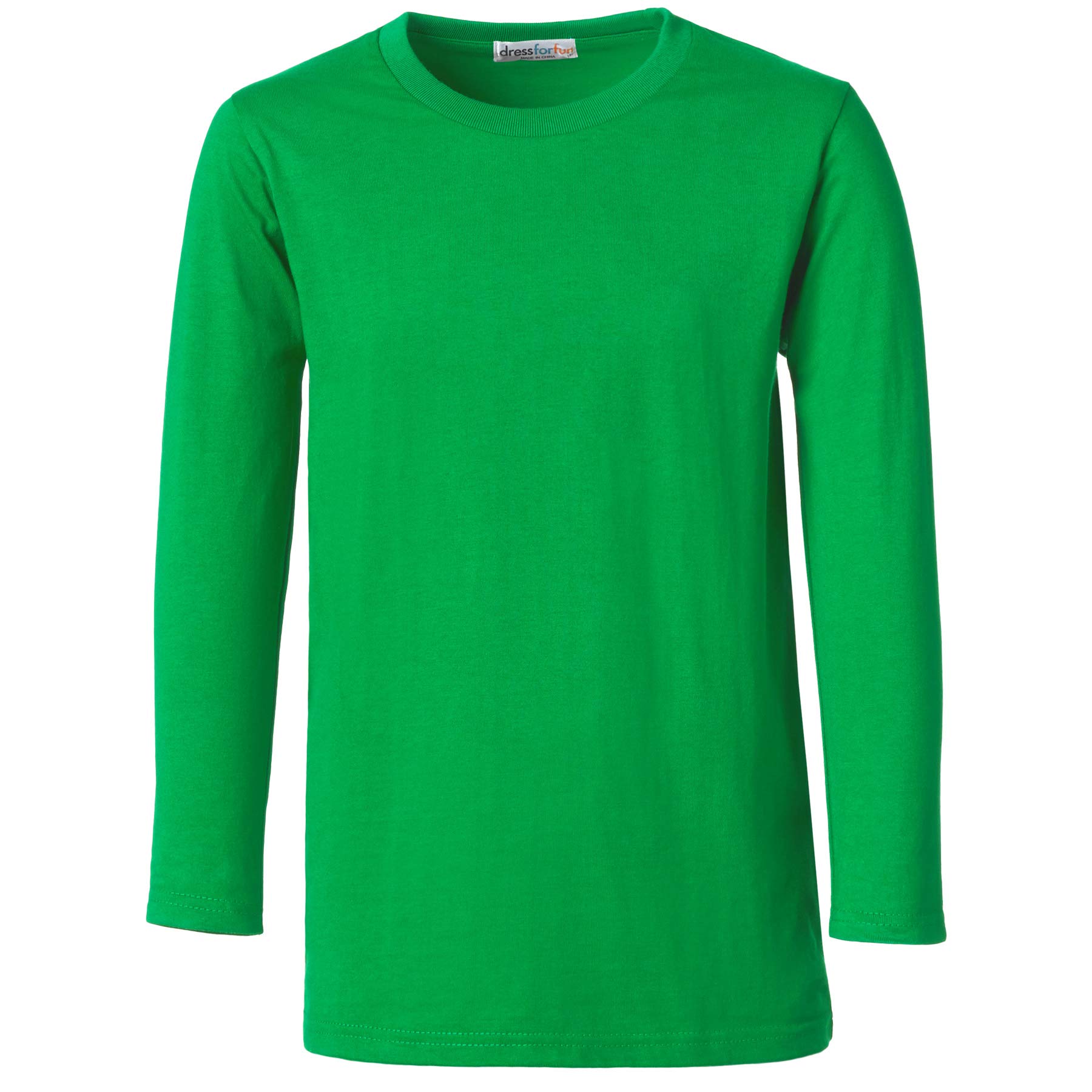 Dressforfun Men's Green | L | No. 304057 901001 Basic Long Sleeve T-Shirt, Long-Sleeved Top With Round Neck, Plain Tee Shirt, Cotton (Green | L | No. 304057)