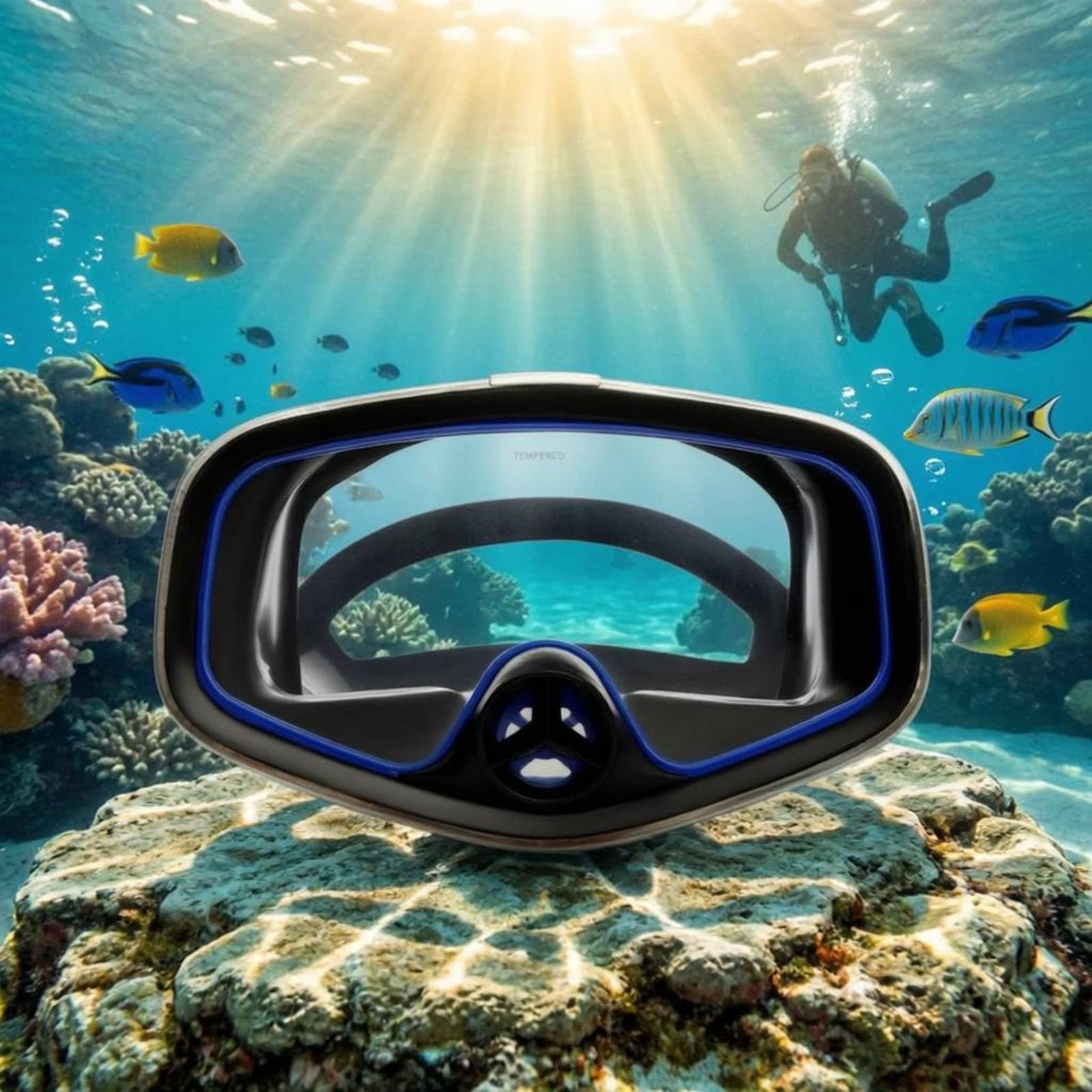 Milageto Gafas Buceo Panorámicas Visión Amplia Más Natación con Nariz Ajuste Cómodo Más Snorkel Completa para Adultos