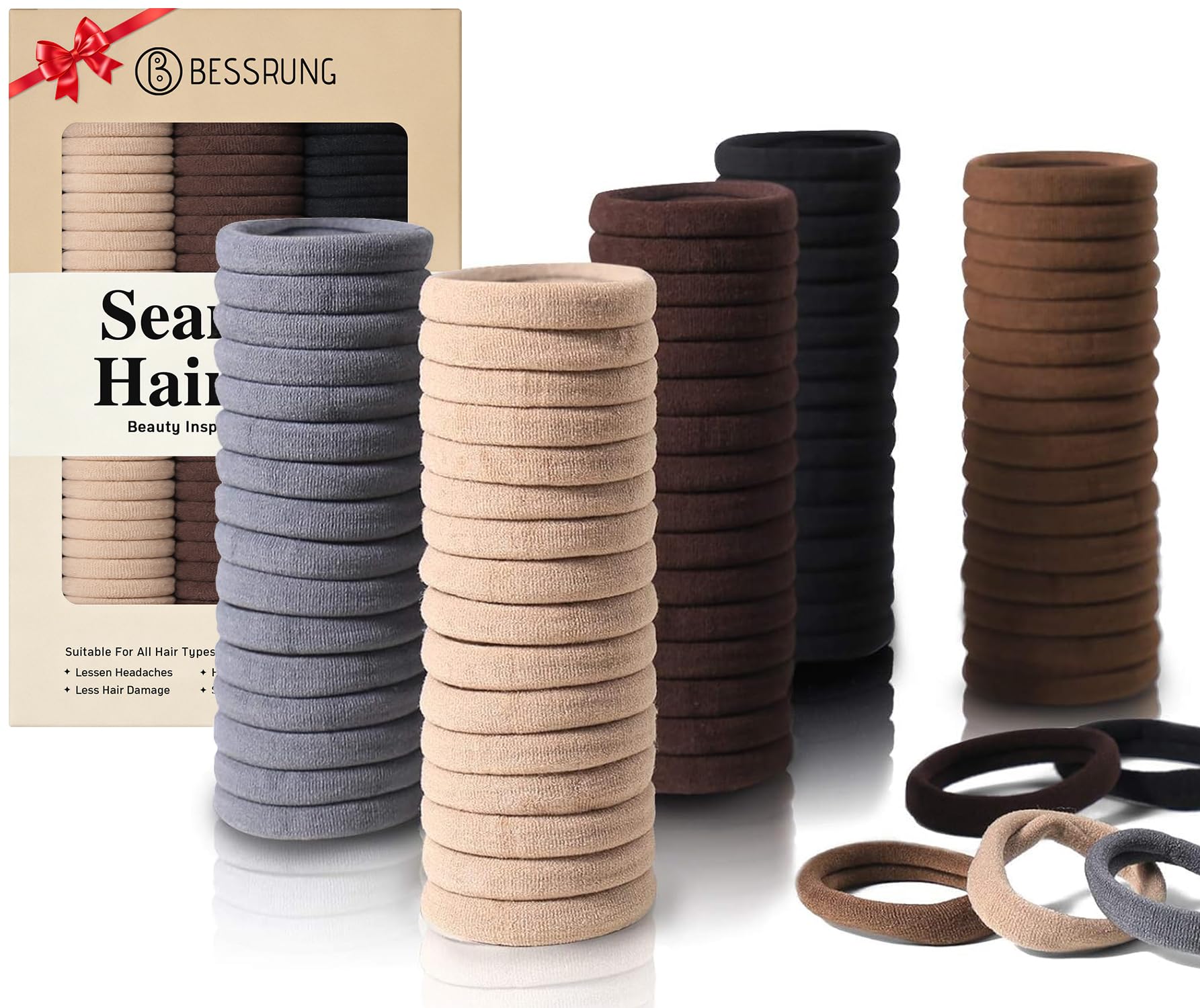 Black Seamless Hair Ties - 100 Pack -16