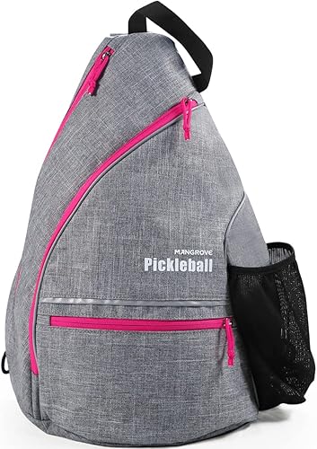 Vista 8 de Mangrove Bolsa de pickleball, mochila de pickleball para hombres y mujeres, bolsa ajustable con gancho para cerca, gran capacidad/bolsillo de Negro