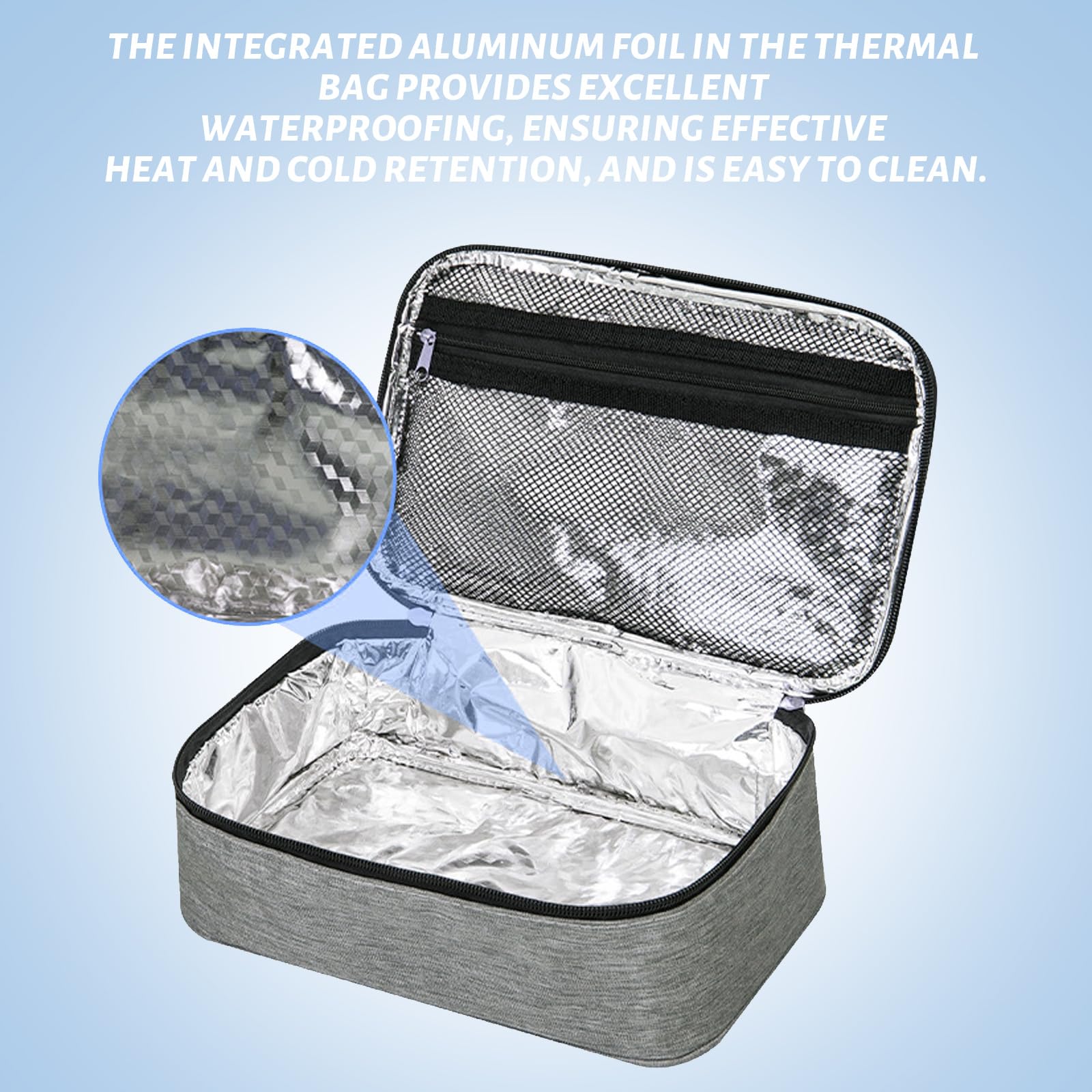 Glacière Déjeuner Imperméable Sac Isotherme Repas HONZUEN - Petit Format Imperméable Pour Bureau, Pique-Nique Et Voyage Isolation Repas Chaud Froid