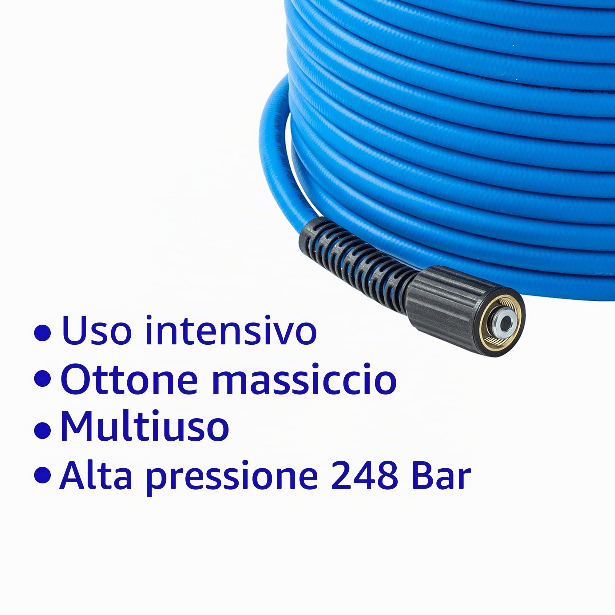 FIXFANS Tubo flessibile per idropulitrice – Tubo di prolunga per rondella ad alta potenza da 1/4 "x 50 FT – Tubo flessibile ad alta pressione resistente all'usura per sostituzione – Compatibile con