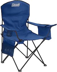 Coleman Portable Camping Chair with 4-Can Cooler, Cushioned Seat &