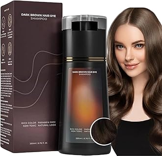 Hair Dye Shampoo,Hair Dye Sham-poo,Instant Ha-ir Dy-es Shampoo,Ha-ir Colour Sham-poo Care,3 In 1 Instant Hairs D-ye Sham-poos,Easy Use Shampoos D-ye,Colour Shampoos Cover Grey Hairs,Dark Brown