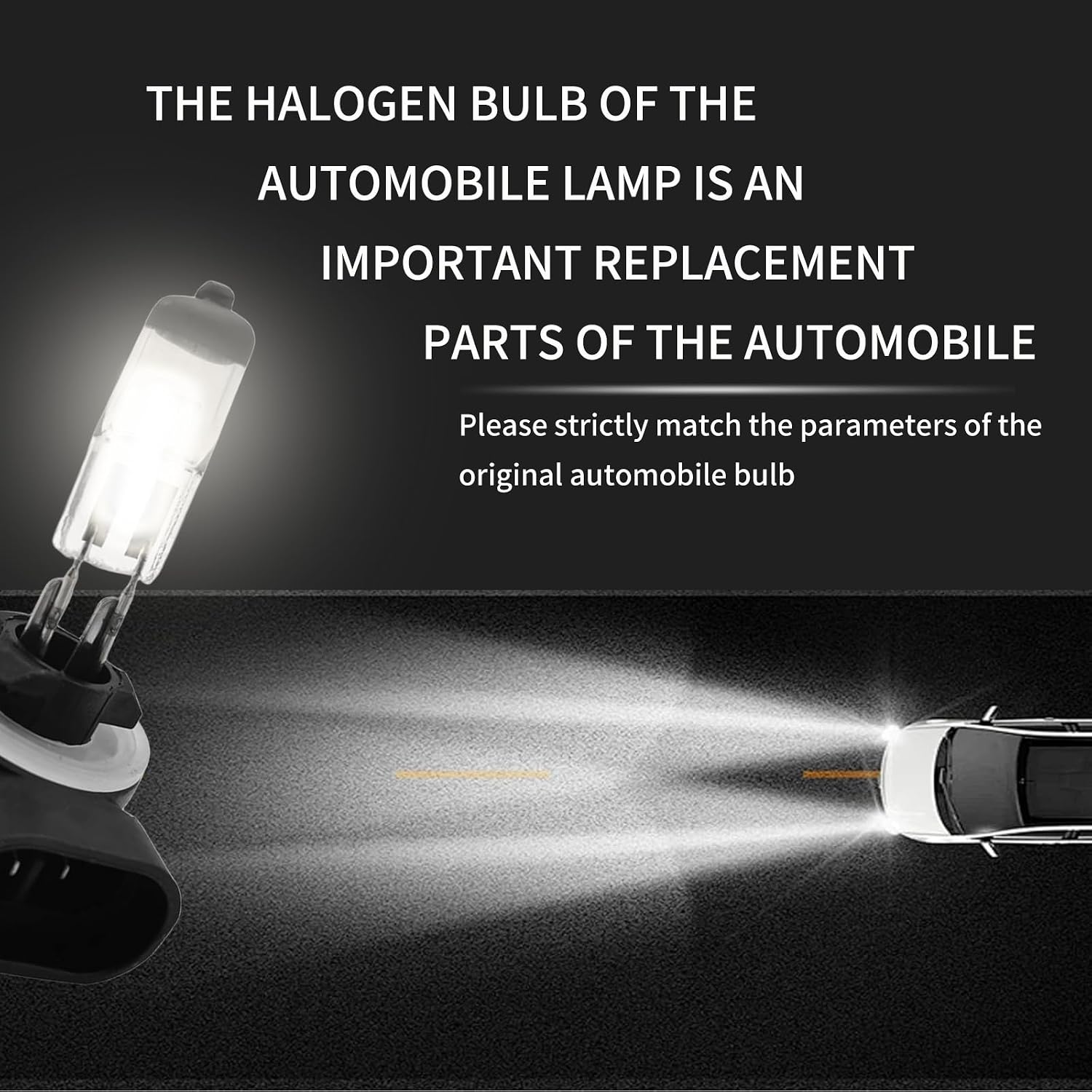 2 PCS 881 Car Halogen Bulb, 12V 27W Quartz Lamp Ultra-bright Beam Low/High Beam Light Replacement, All-in-one Plug and Play Bulb, Universal Lighting Accessories for Cars (Warm White Light #881) image 5