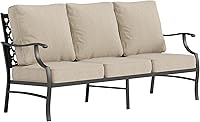 SUNSHINEVALLEY 3-Seater Metal Patio Sofa with 5.75" Super-Thick Waterproof Cushions - Rust-Proof Deep Seat Outdoor Couch for Backyard Deck