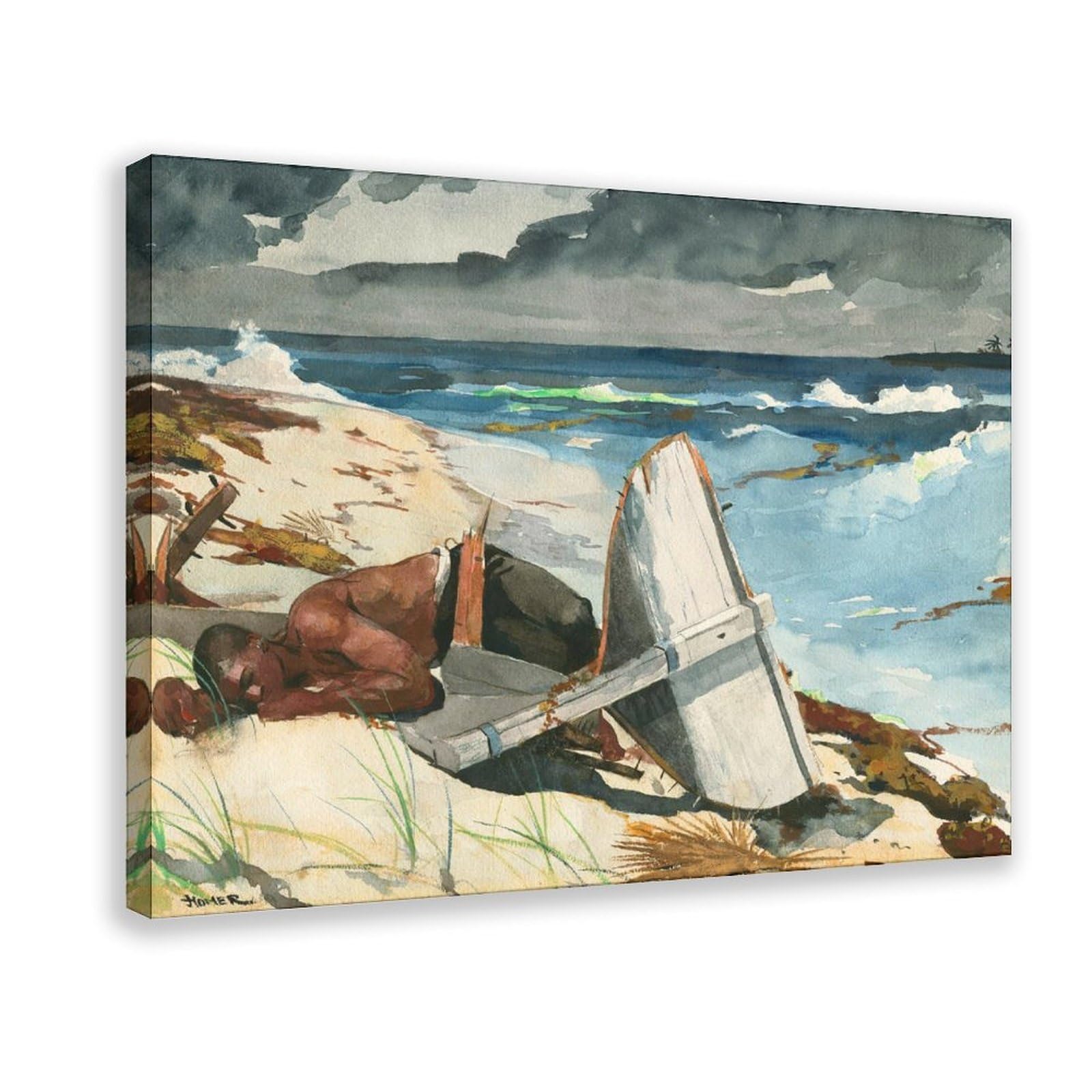 DFJyjFGJJ Winslow Homer,After The Hurricane, Bahamas Canvas Poster Bedroom Sports Landscape Office Room Decor Gift 20" L X 30" W