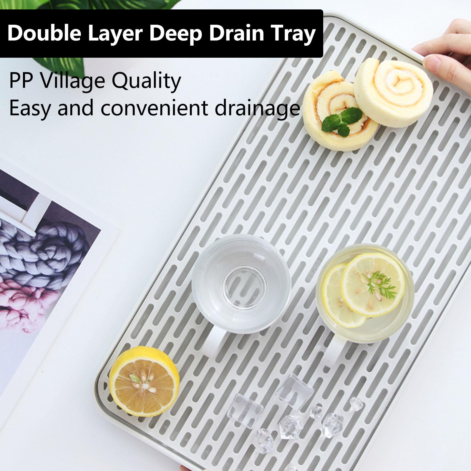 Abtropfschale,Abtropfmatte Abtropfgestell mit Auffangschale,Abtropfgitter Gestell für Geschirr,Abtropfständer Abtropfschale für Küchen Spüle,Multifunktionales Drain Board für Geschirr(39*22.5cm) Küche, Haushalt & Wohnen