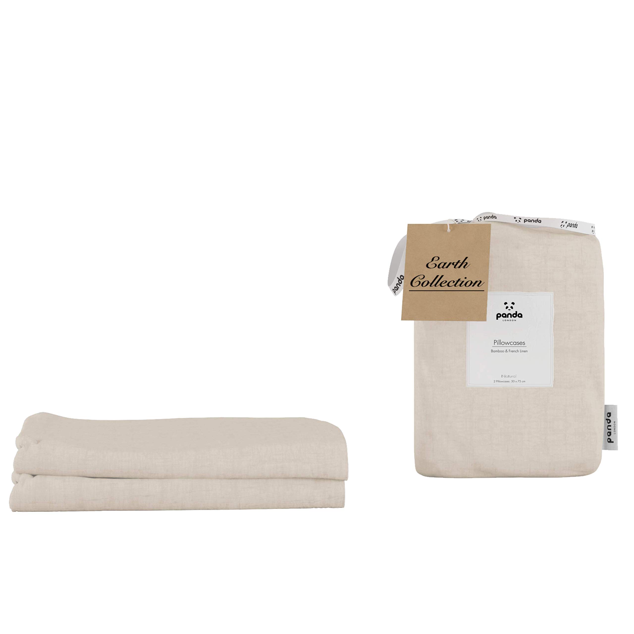 Panda London Bamboo/Linen Pillowcases - Beige - One Size