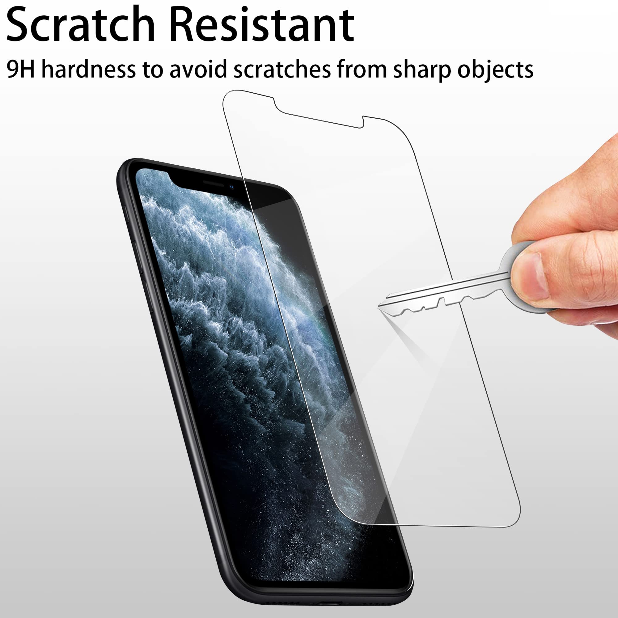 4youquality [4 Pezzi] Vetro Temperato Per IPhone 11 Pro Max E XS Max, Pellicola Protettiva 9H Anti-Graffio, Anti-Shatter, Garanzia A Vita