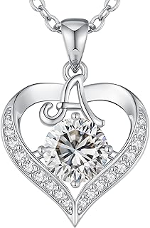 Necklaces for Women A-Z Capital Initial Love Heart Pendant with 18K Gold Plated,Personalised Jewellery Gifts for Women Wife Her Mum Anniversary Birthday Mother's Day