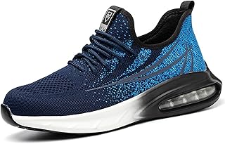 Zapatos de trabajo para hombre y mujer, antideslizantes, ligeros, con puntera de acero, unisex, transpirables, con puntera de acero