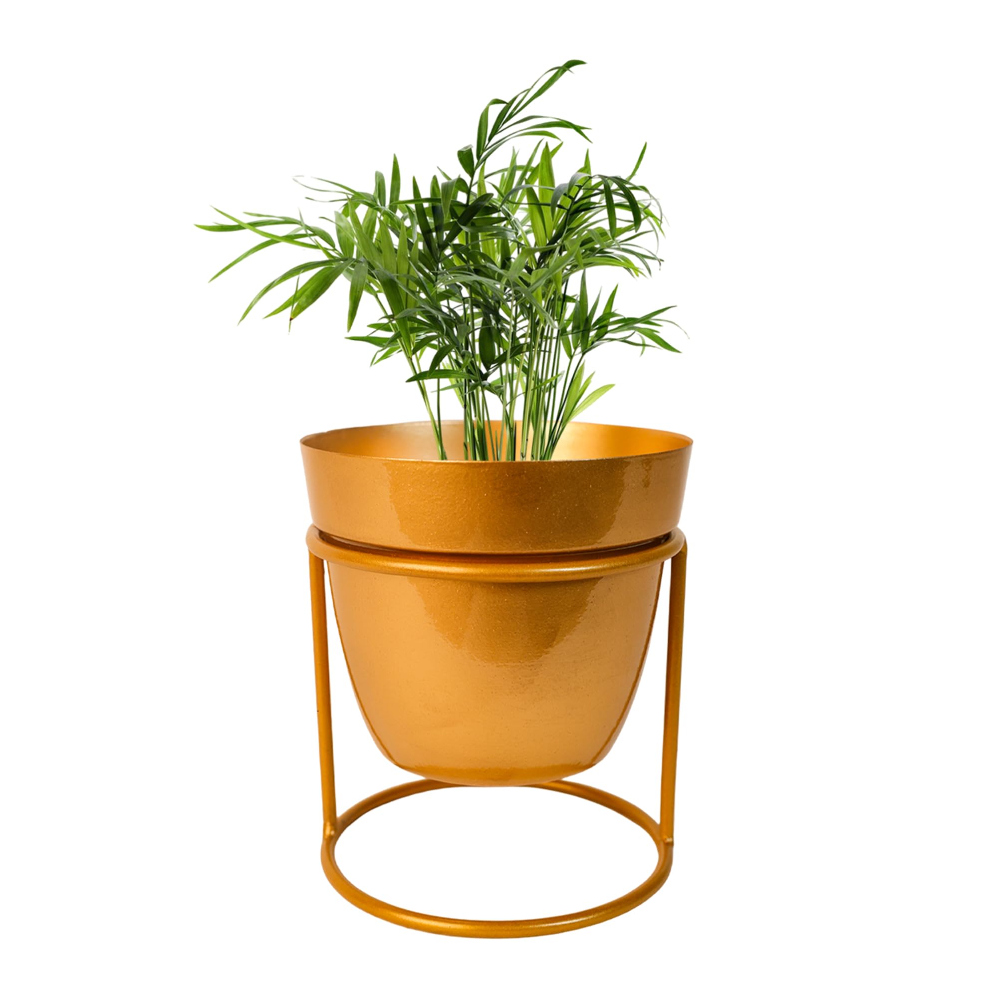 Metal Flower Vase Planter - Red & Iron Stand -19