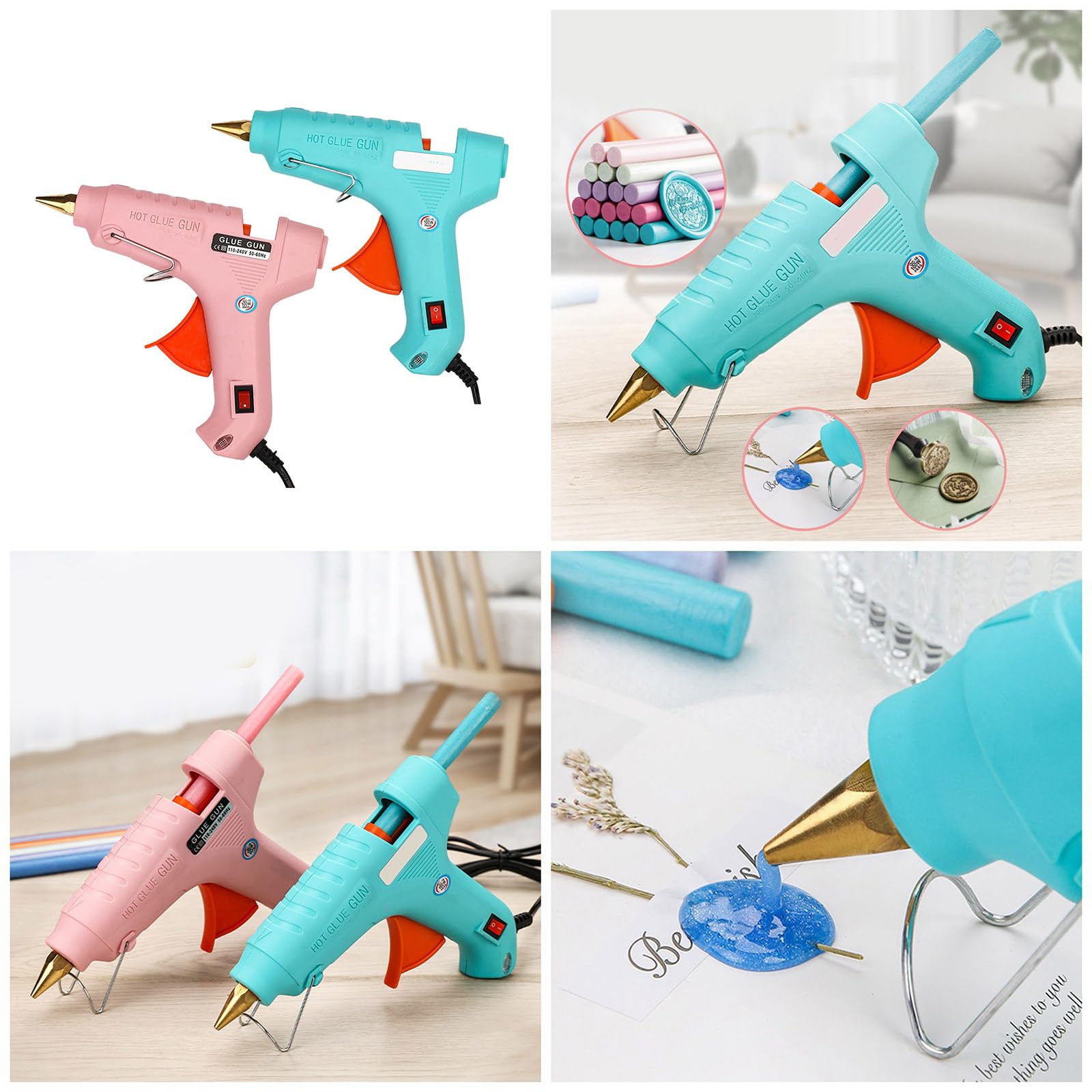 HIOPOIUYT Heating Up Quickly Hot Melt Glues Guns With Ergonomic Handle Anti-clogging Brass Tip For Craft Sealing Envelope Envelope Sealing Device