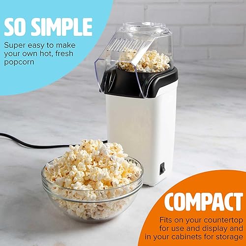Miniatura 2 de Tasty Palomitas de maíz de aire caliente, palomitas de maíz saludables y deliciosas en minutos, rápido y fácil de usar, taza medidora integrada y