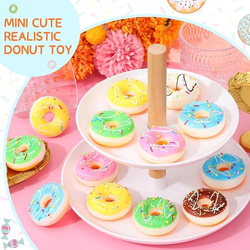 Miniatura 6 de Macarrie 50 bolas de dona para el estrés, regalos de fiesta, donas falsas, juguetes de levantamiento lento, juguete para aliviar el estrés para