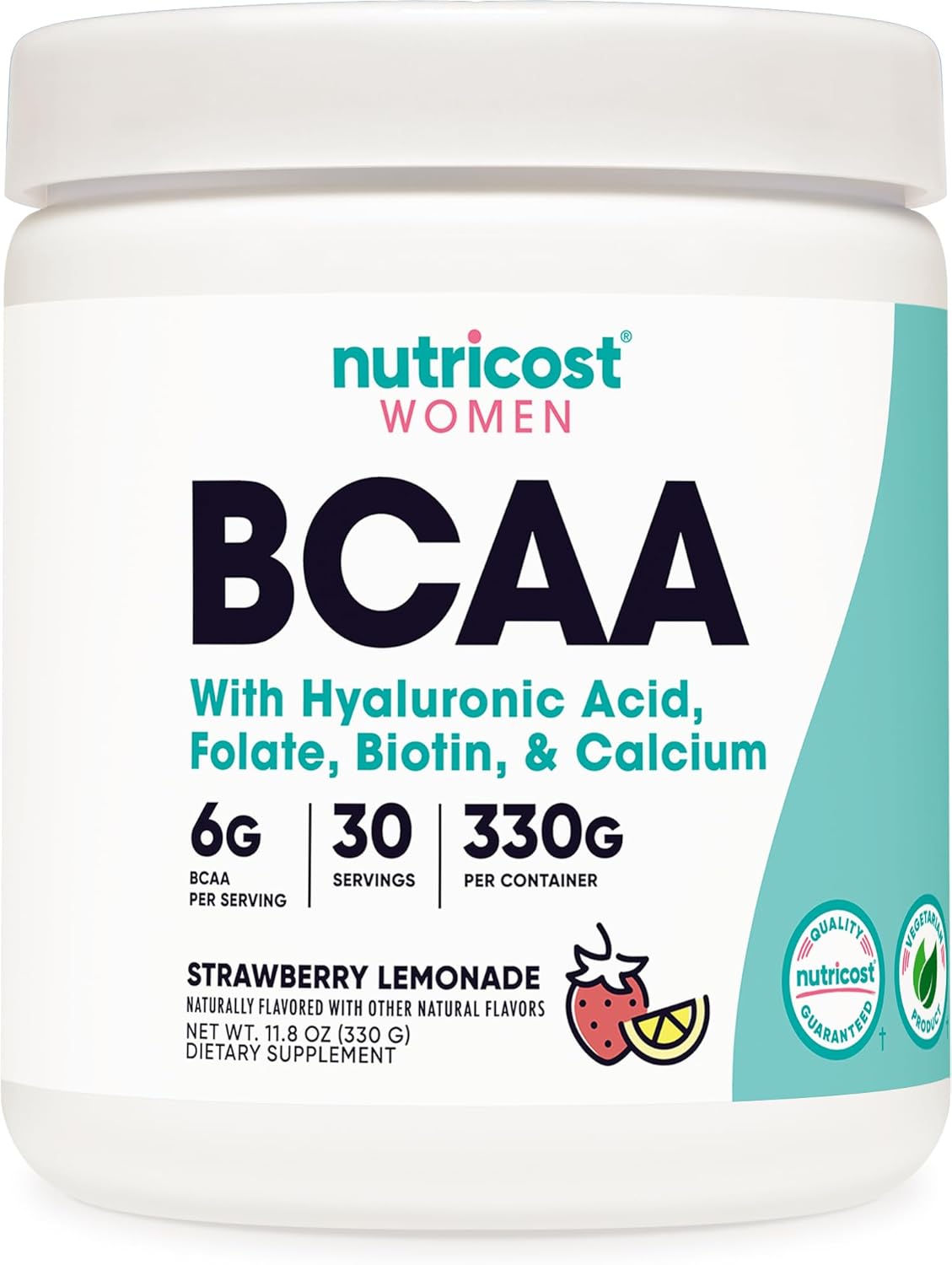 Nutricost BCAA for Women (Strawberry Lemonade, 30 Servings) – Formulated Specifically for Women – Non-GMO and Gluten-Free
