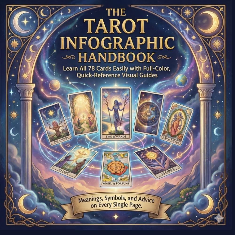 The Tarot Infographic Handbook: Learn All 78 Cards Easily with Beautiful Full-Color, Quick-Reference Visual Guides | Meanings, Symbols & Advice on Every Single Page (Celestial Sketchers)