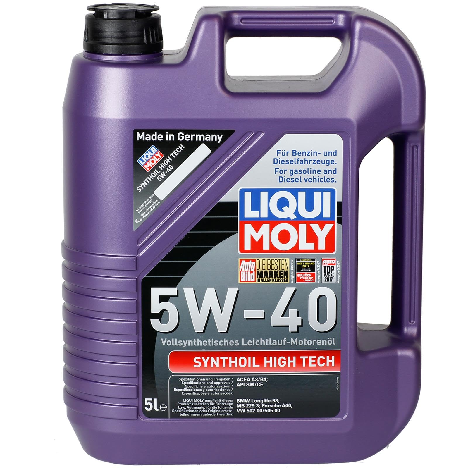 LIQUI MOLY Synthoil High Tech 5W-40 | 5 L | Fully synthetic engine oil | SKU: 1307