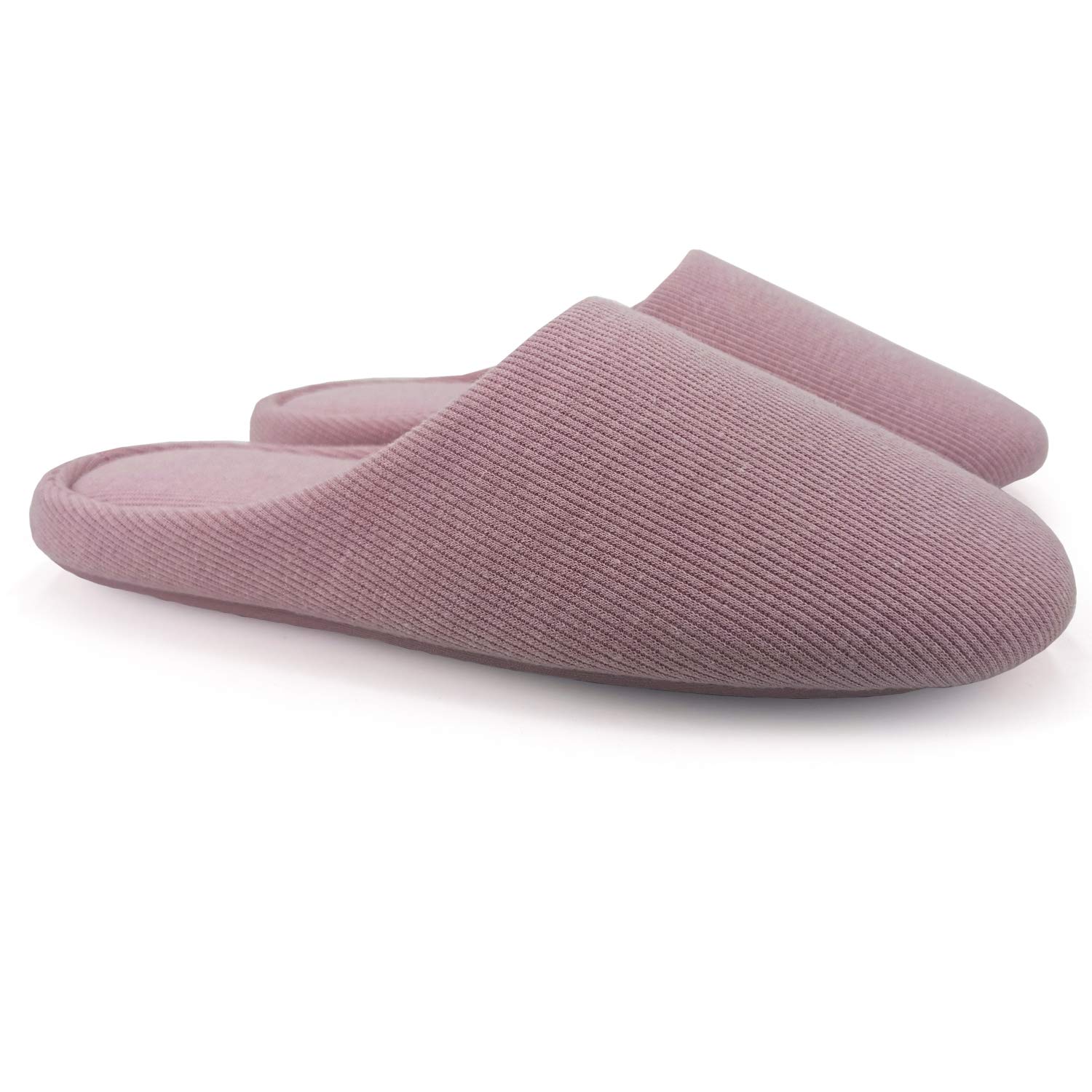 ofoot Womens House Washable Cotton Memory Foam Slippers Indoor Slip On Shoes Bedroom Sleepers Lightweight Non Skid Rubber Sole