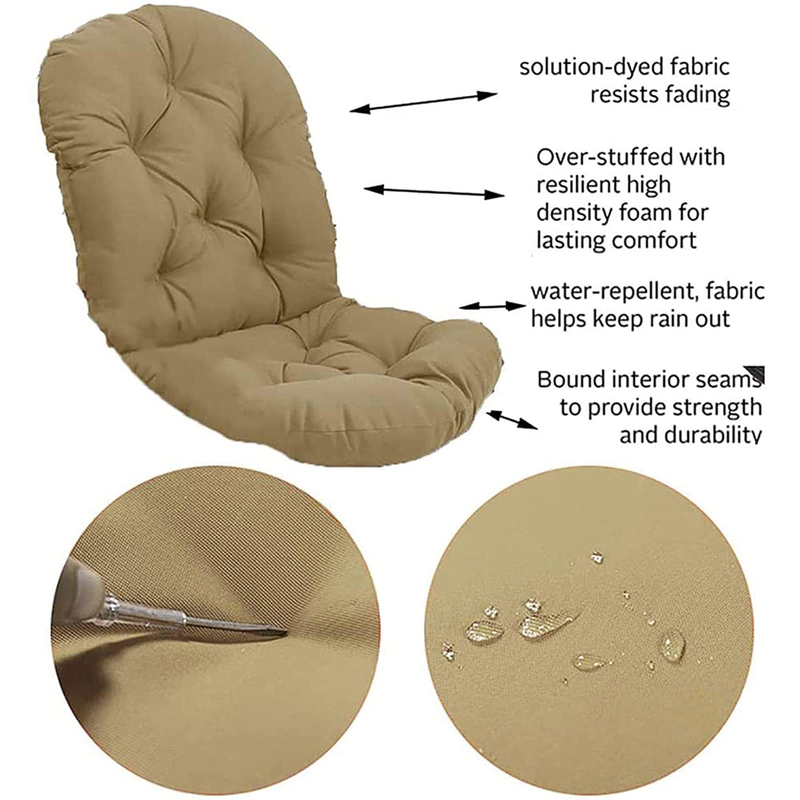 Cuscino girevole per sedia a dondolo in rattan, impermeabile, di ricambio, per sedie a dondolo, morbido, spesso, rosso, 60 x 120 cm, perfetto per patio e giardino