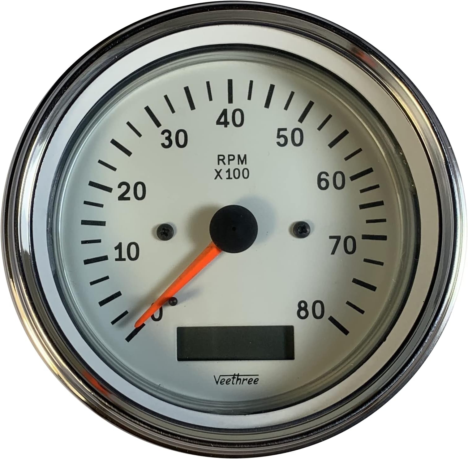 Tacho - Hourmeter Tachourmeter (Chrome/White)