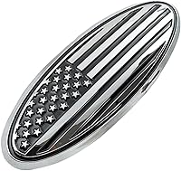 Vista 20 de CONGCONG Emblema para Ford Bronco, superposición de 5 pulgadas para portón trasero emblema ovalado de bandera americana negra para Ford Bronco Negro